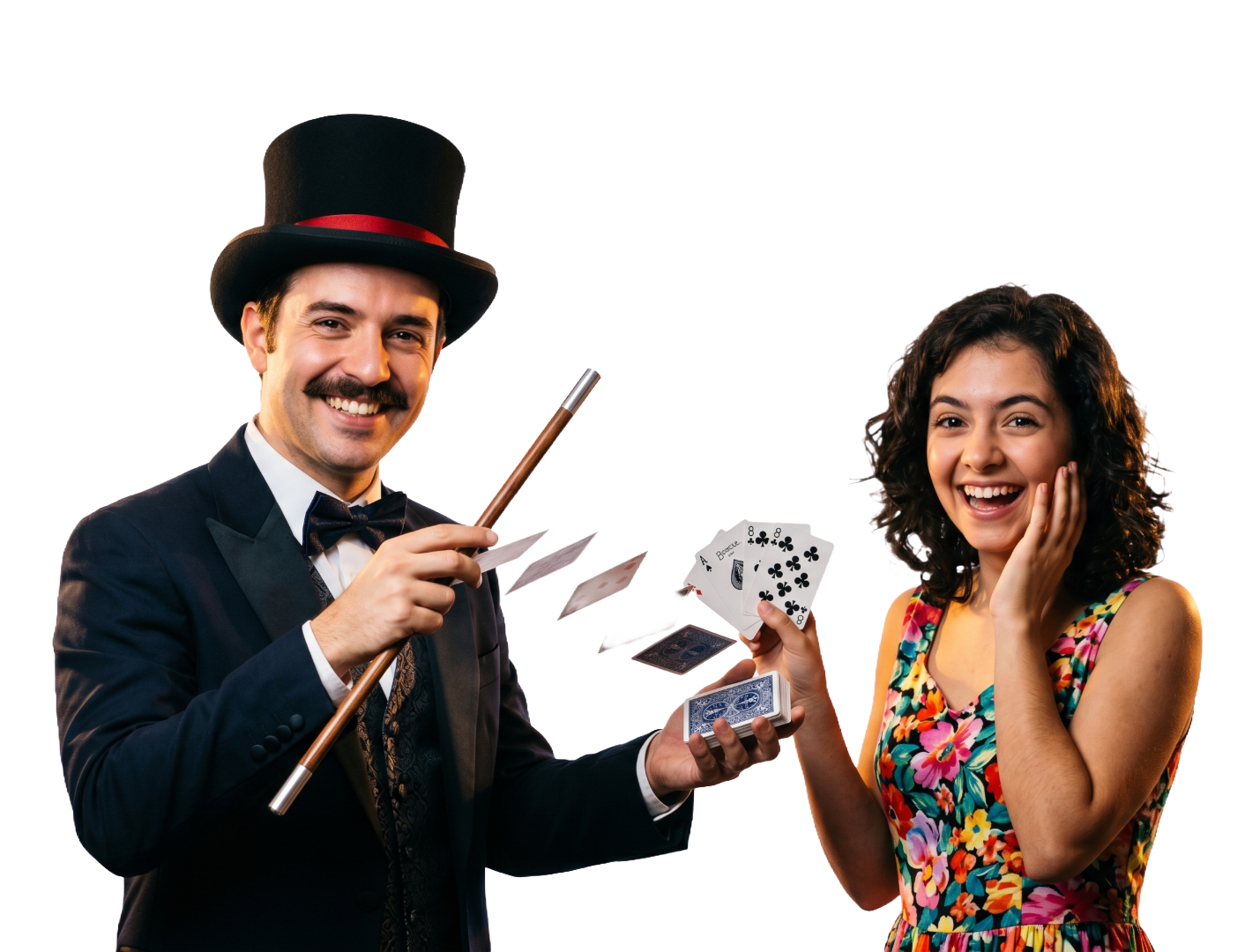 Fornecedores de eventos segurando um bolo de festa